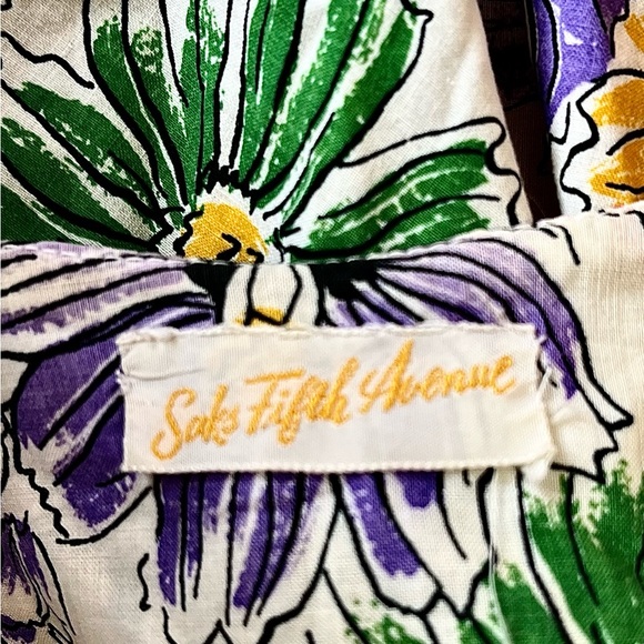 VINTAGE 1950S SAKS FIFTH AVENUE COTTON DRESS-GORGEOUS-S - Picture 5 of 6